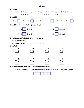 4 Đề thi học kỳ I môn Toán Lớp 1